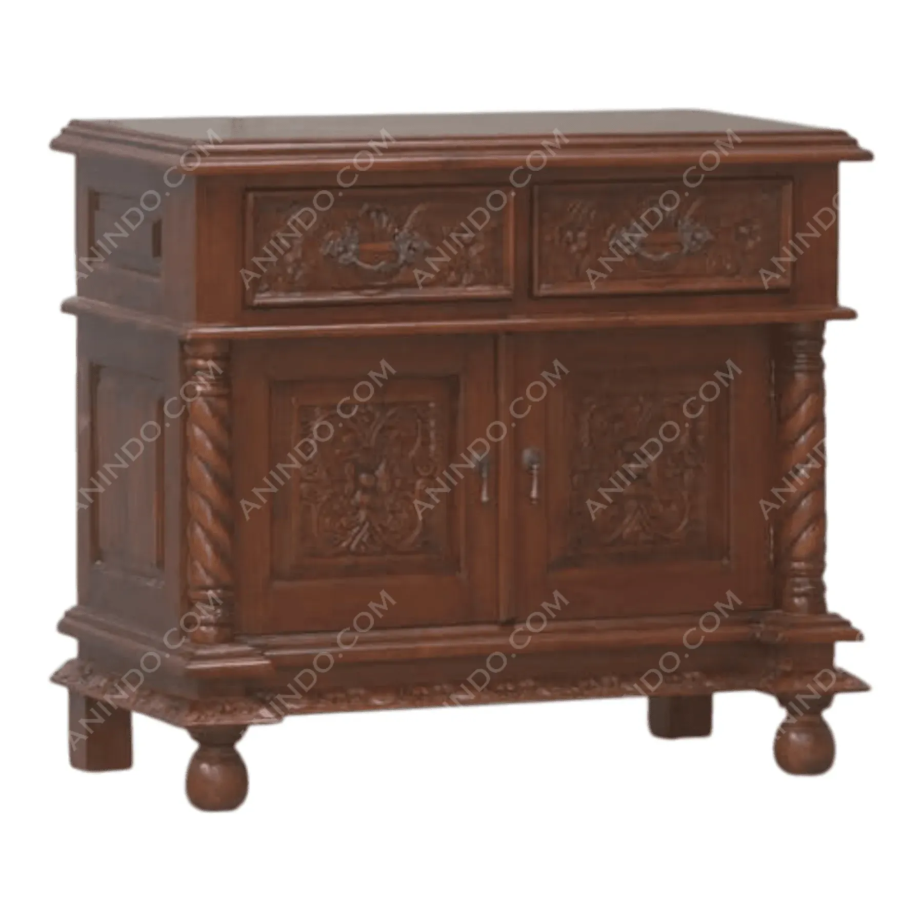 Antique wooden cabinet with carved details