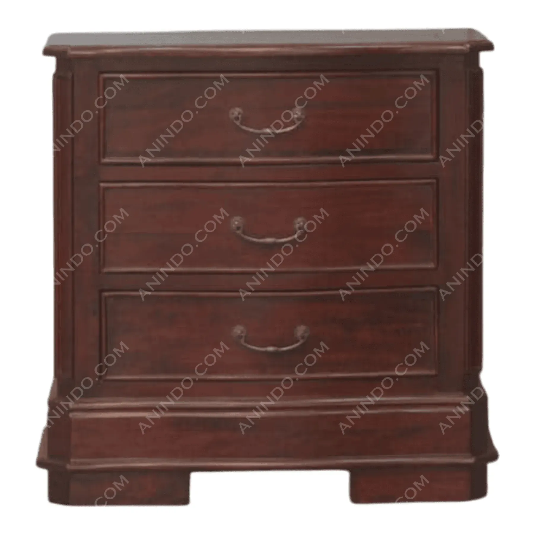 Dark wood three-drawer dresser furniture