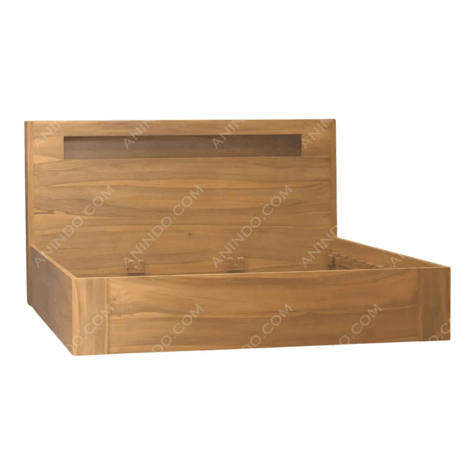 Modern wooden bed frame with headboard