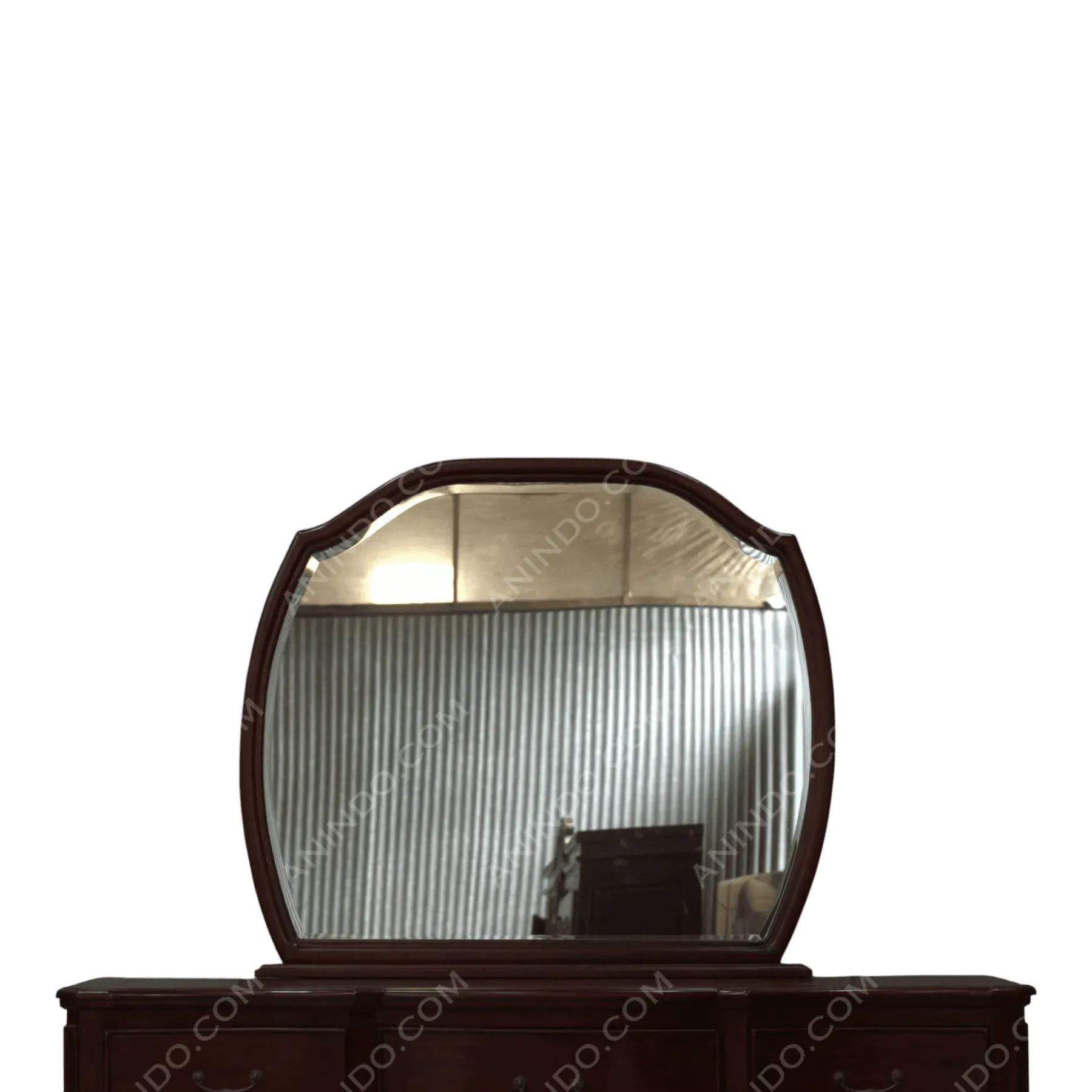 Vintage wooden dresser with attached mirror