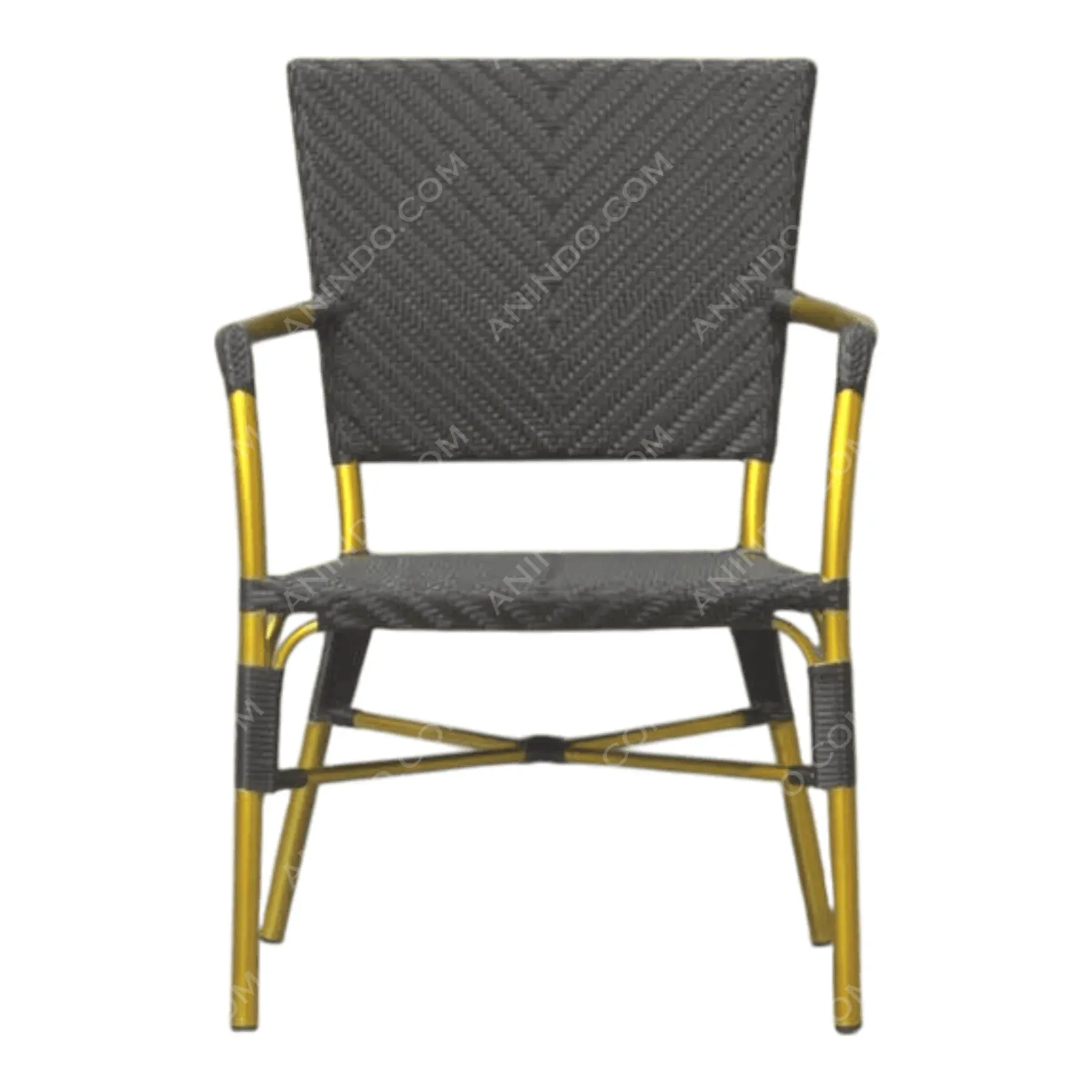 Modern black and gold woven chair