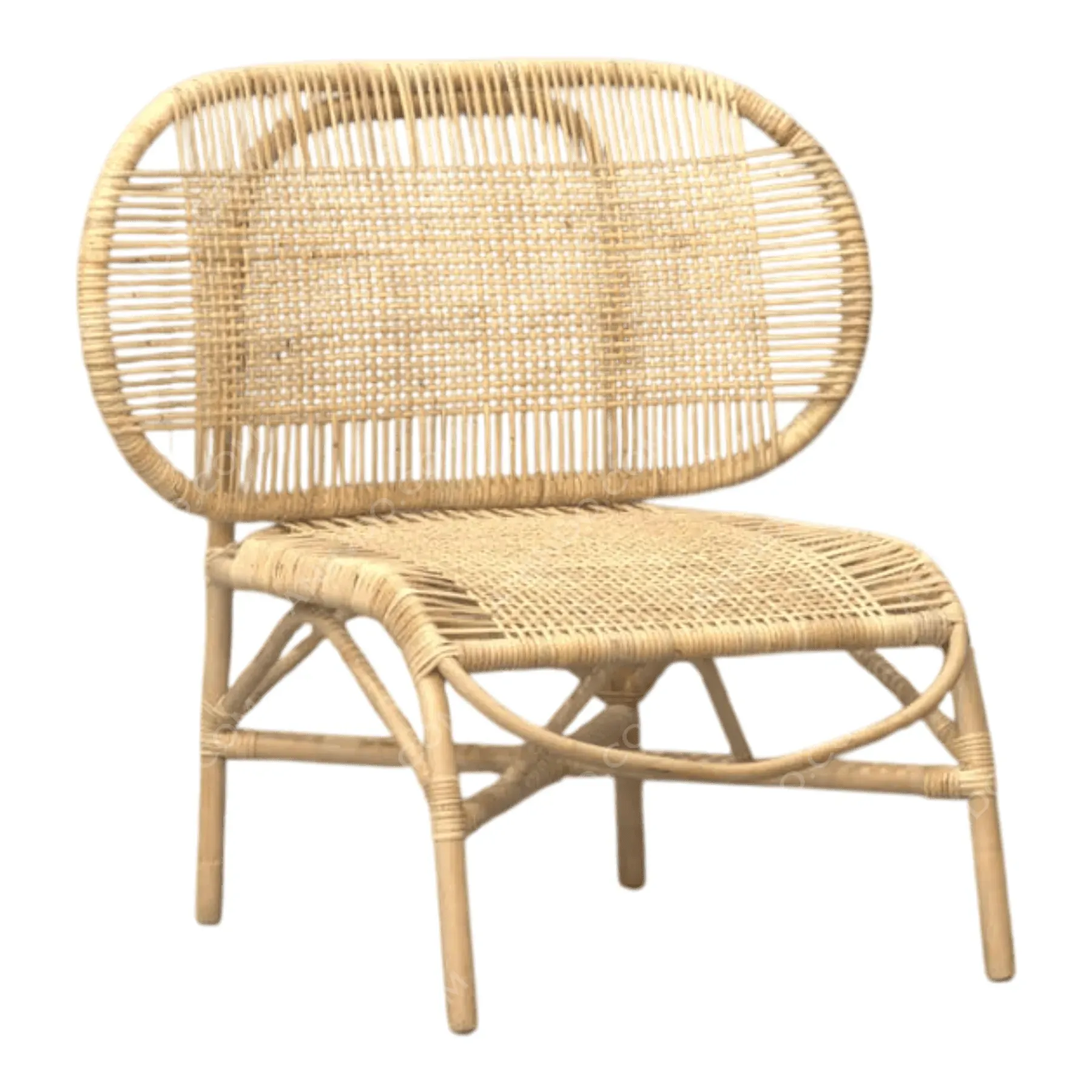 Natural rattan woven lounge chair