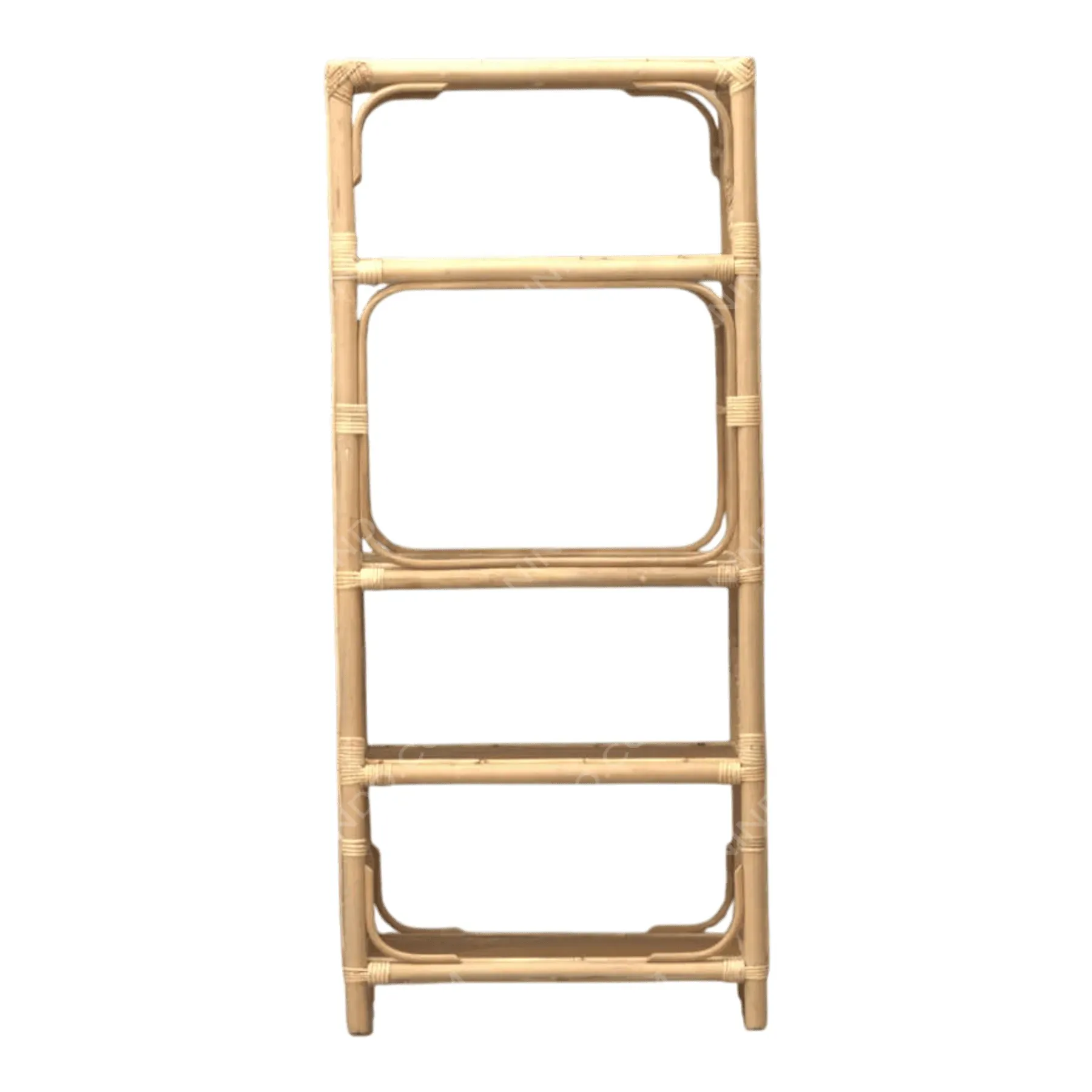 Natural bamboo ladder shelf for home decor