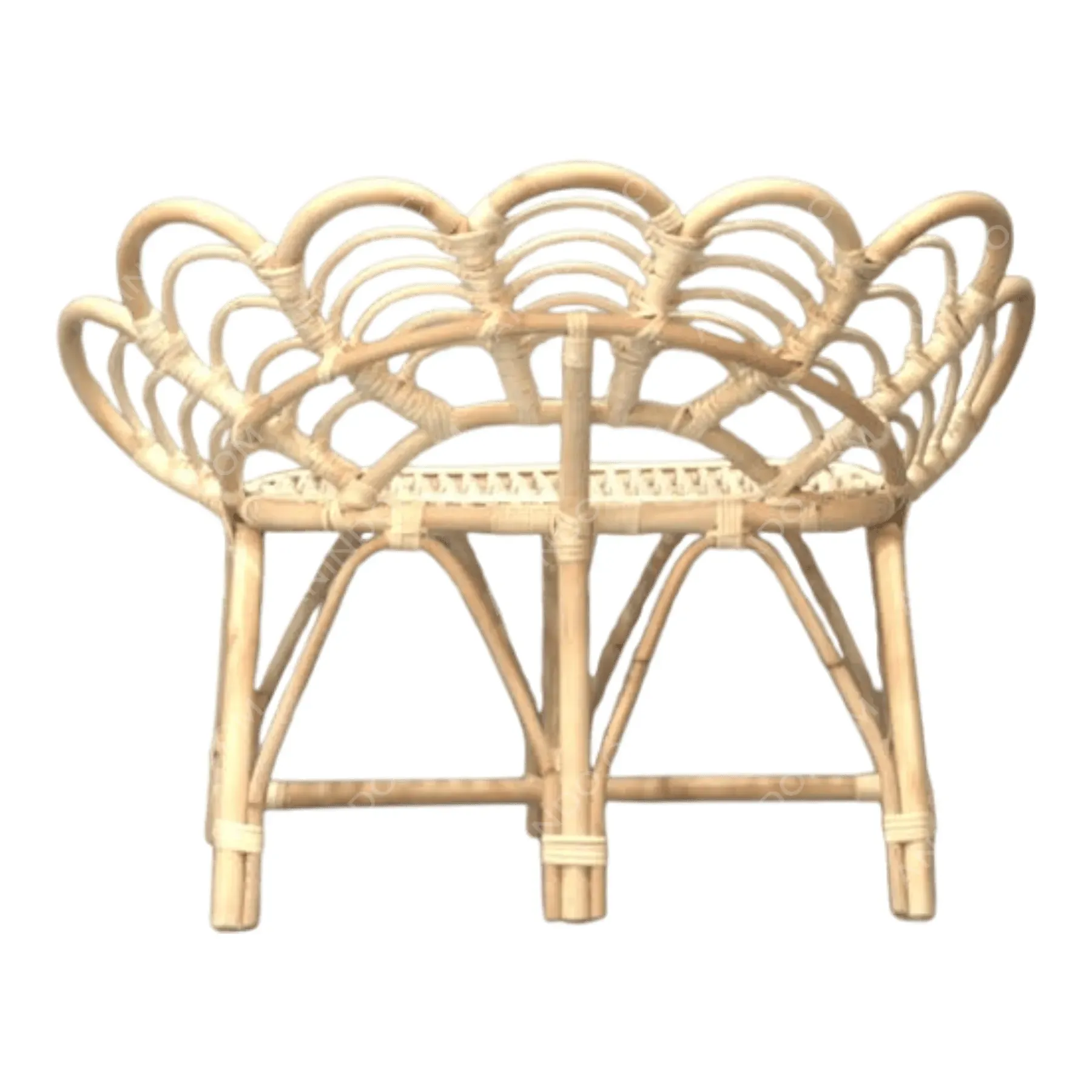 Natural rattan flower-shaped accent chair design
