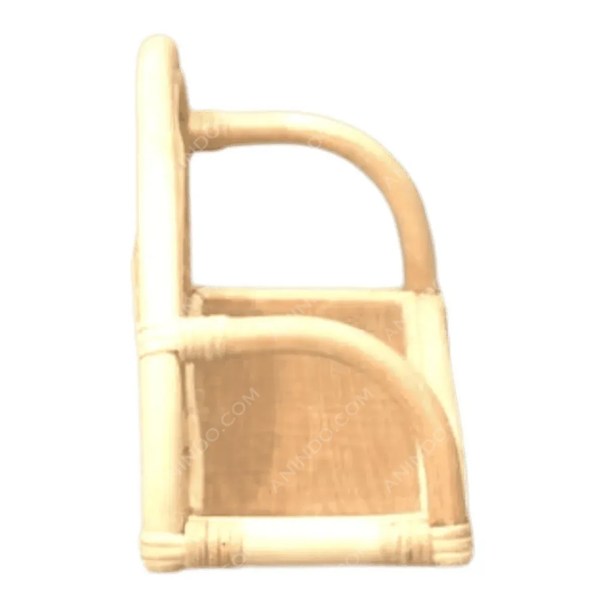 Side view of a rattan chair