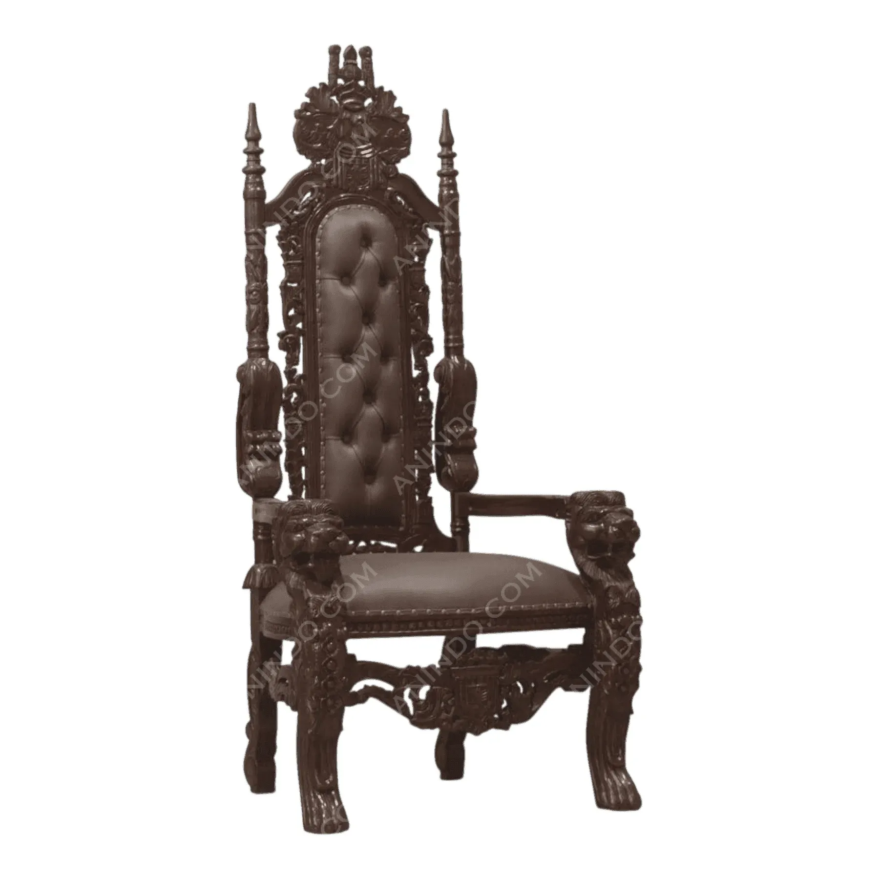 Ornate dark wood royal throne chair