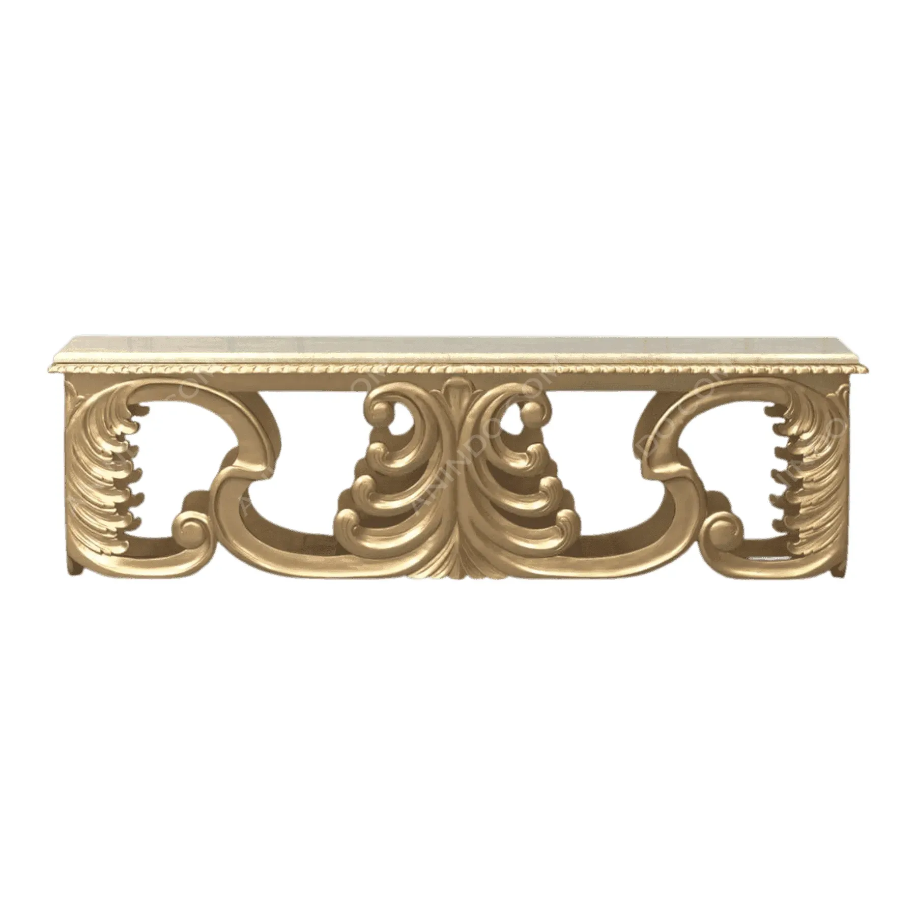 Gold ornate carved console table