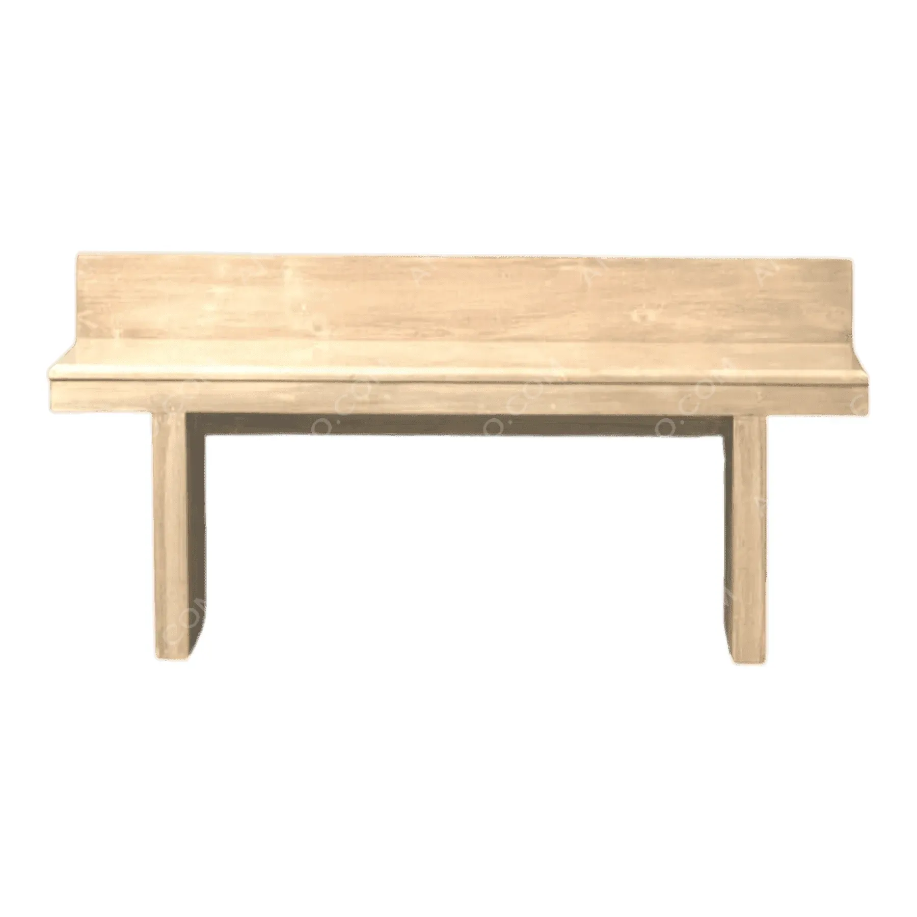 Simple wooden bench with backrest