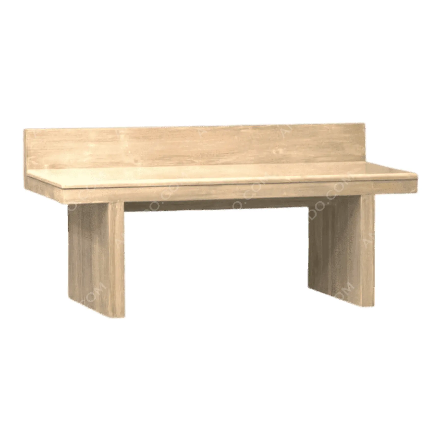 Light wood bench with backrest