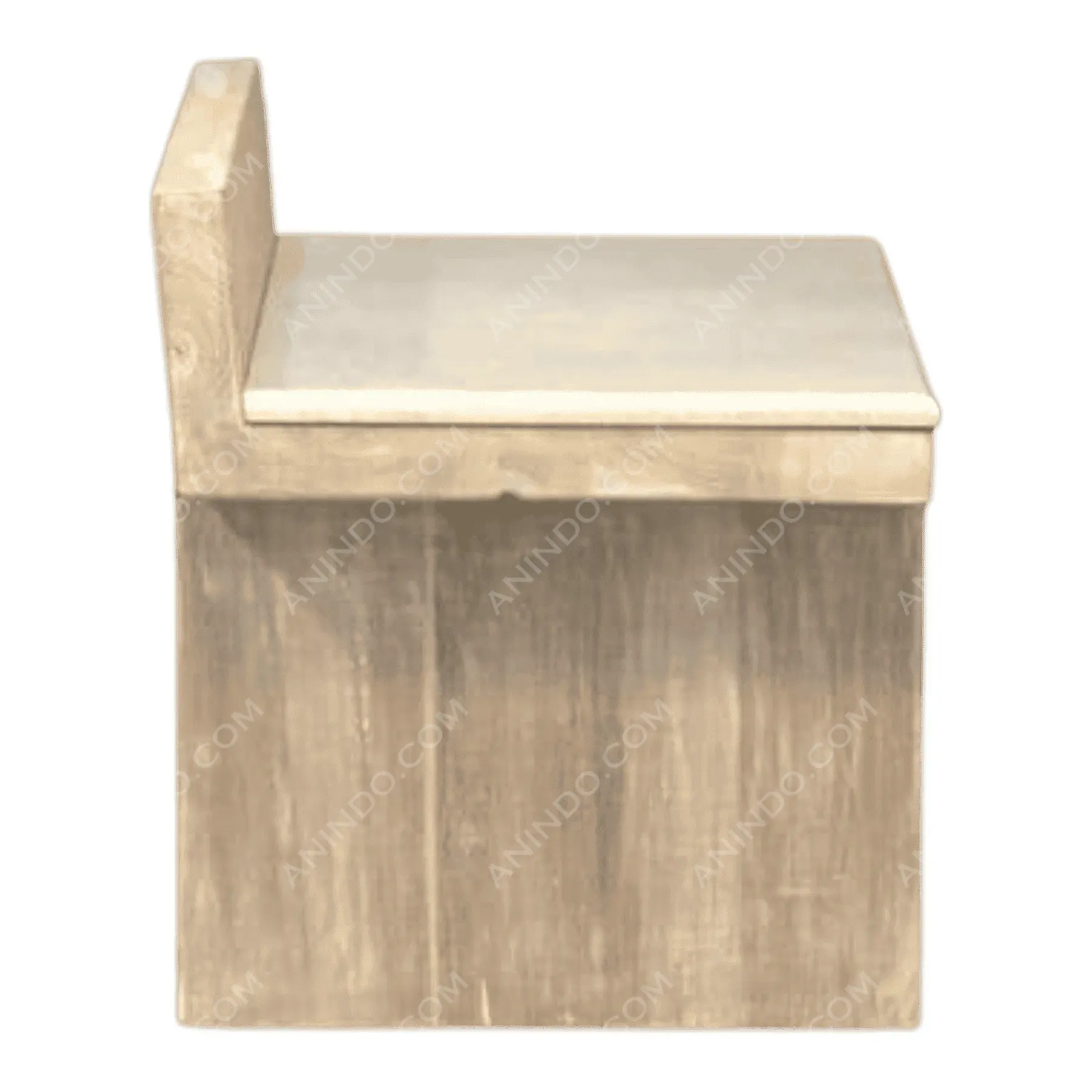 Rustic wooden storage bench with cushion seat