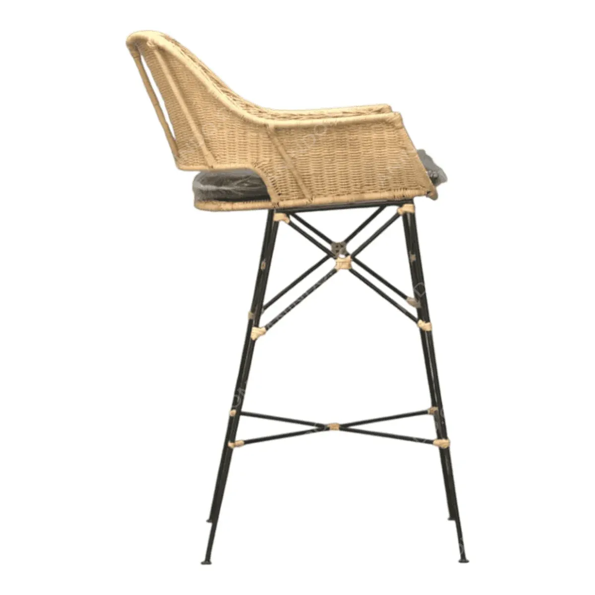 Vertical view of a stylish high chair.