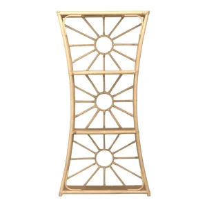 Stylish bamboo bookshelf with a unique design.