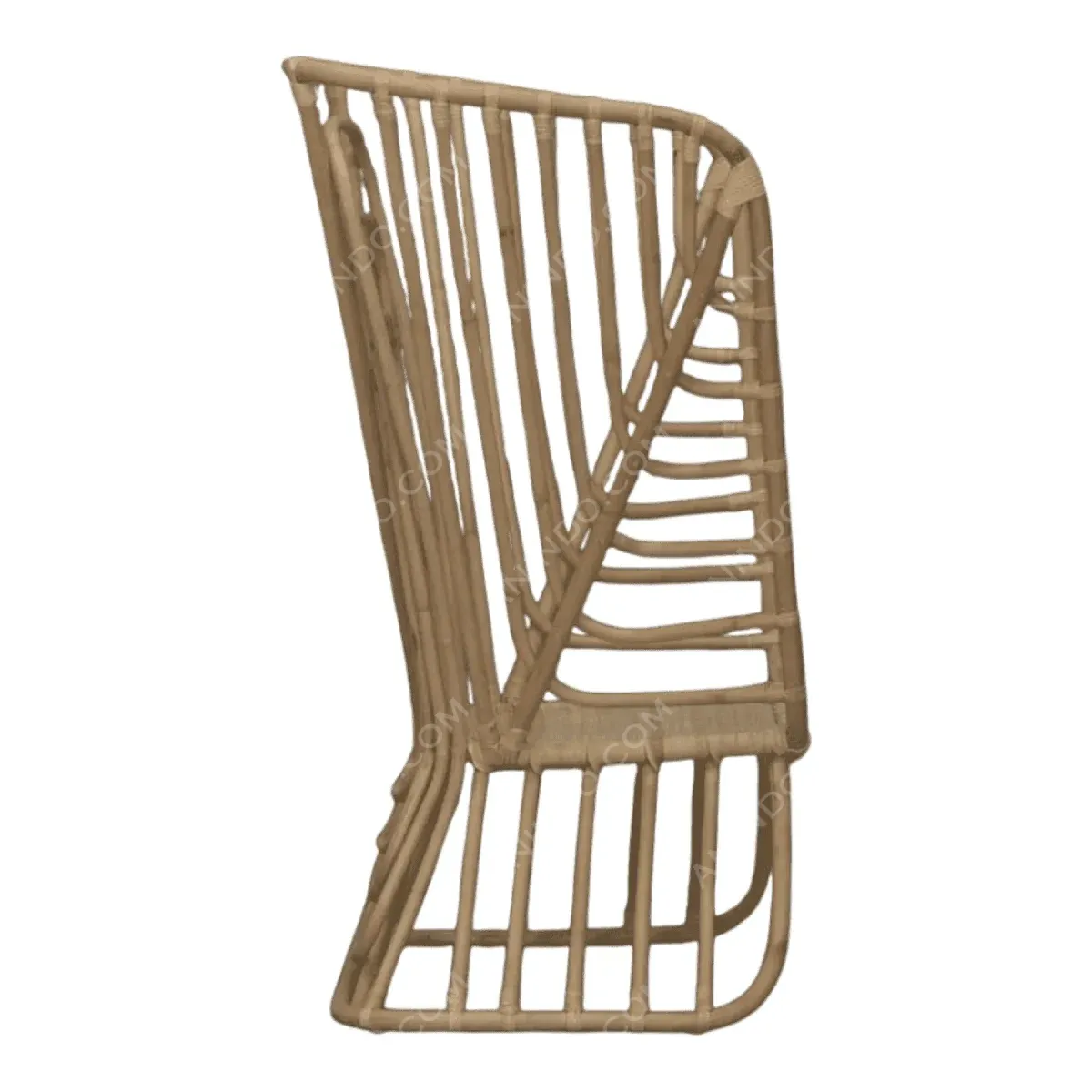 Stylish bamboo chair with unique geometric design