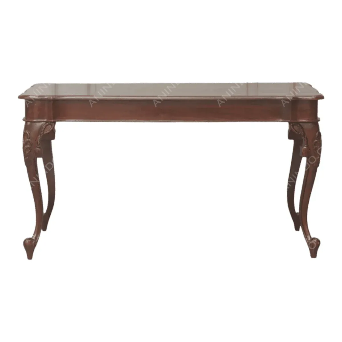 Elegant wooden table with curved legs