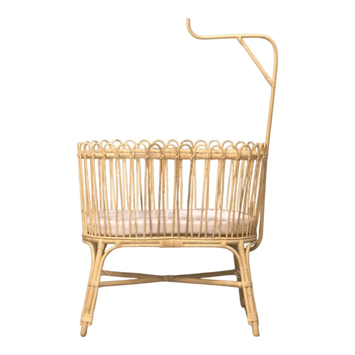 Wicker cradle with a soft cushion