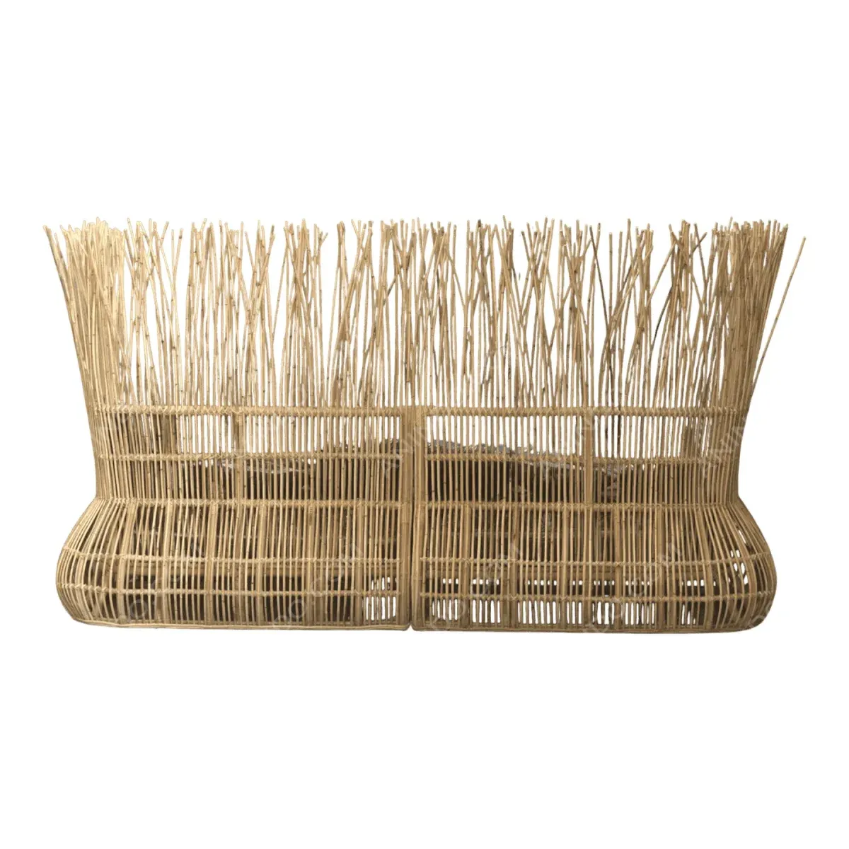 Natural woven decorative piece with tall reeds