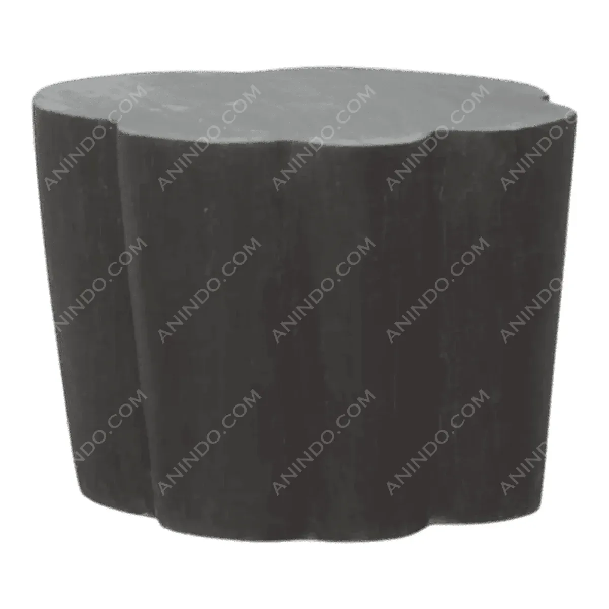 Stylish black decorative table with scalloped edges.