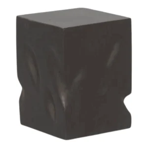 Abstract black sculptural block with unique texture