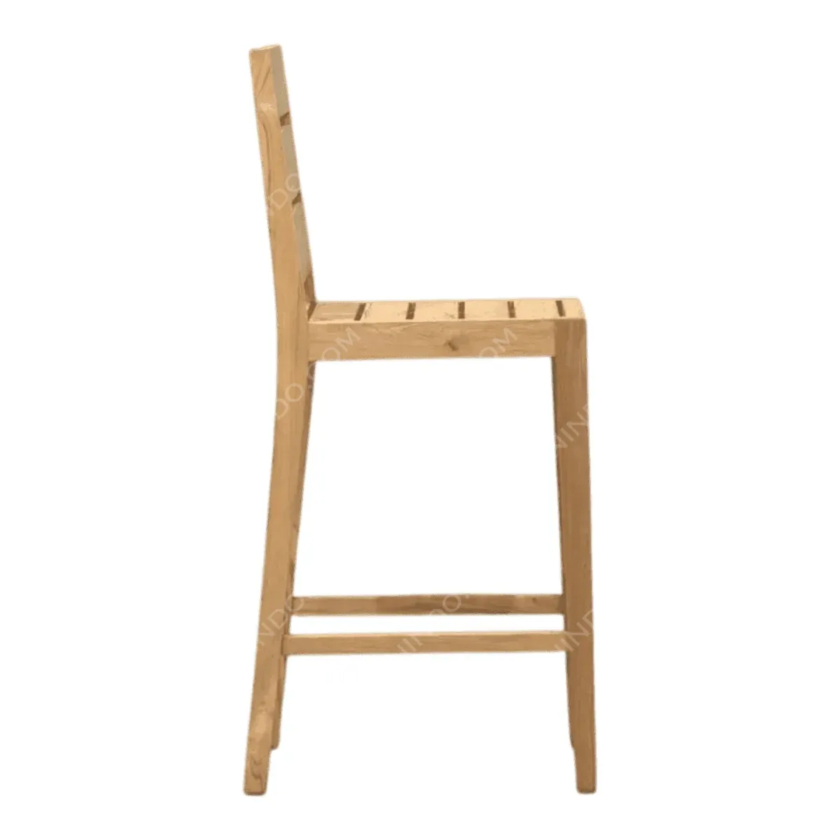 Side view of a wooden barstool