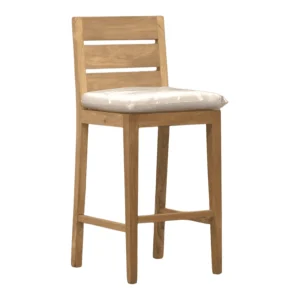 Wooden bar stool with cushioned seat