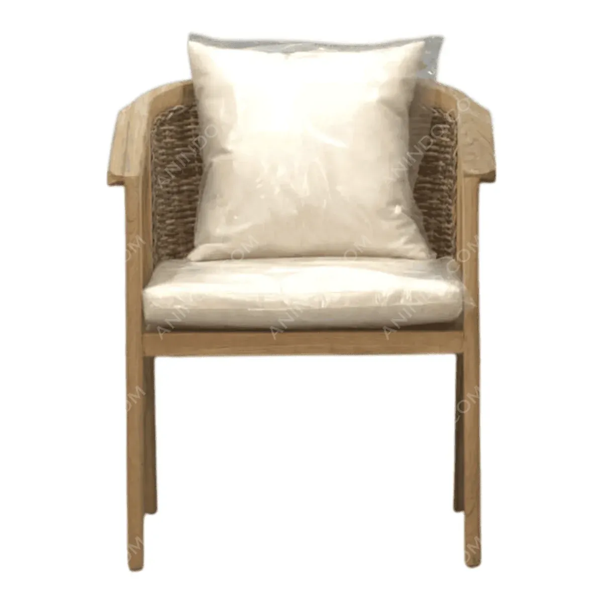 Stylish wooden chair with a soft pillow