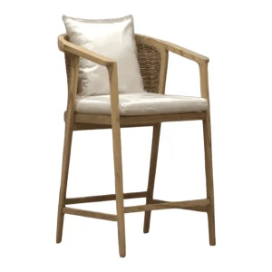 Modern wooden bar stool with cushion
