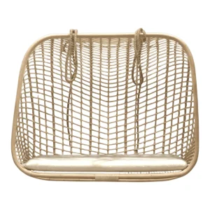 Stylish hanging chair with a cushioned seat.