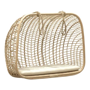 Stylish woven hanging chair with cushion