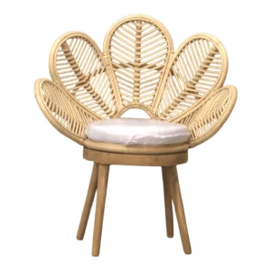 Stylish rattan chair with a cushion seat