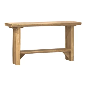Simple wooden console table with shelf