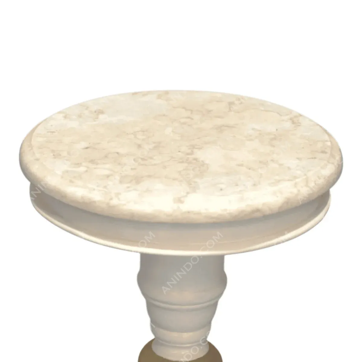 Elegant round table with a marble top.