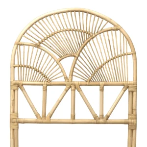 Decorative rattan arch design with geometric patterns.