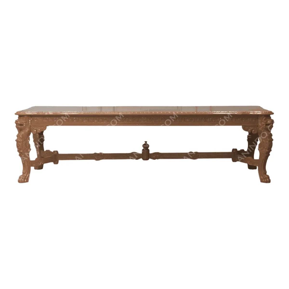 Elegant wooden table with decorative legs