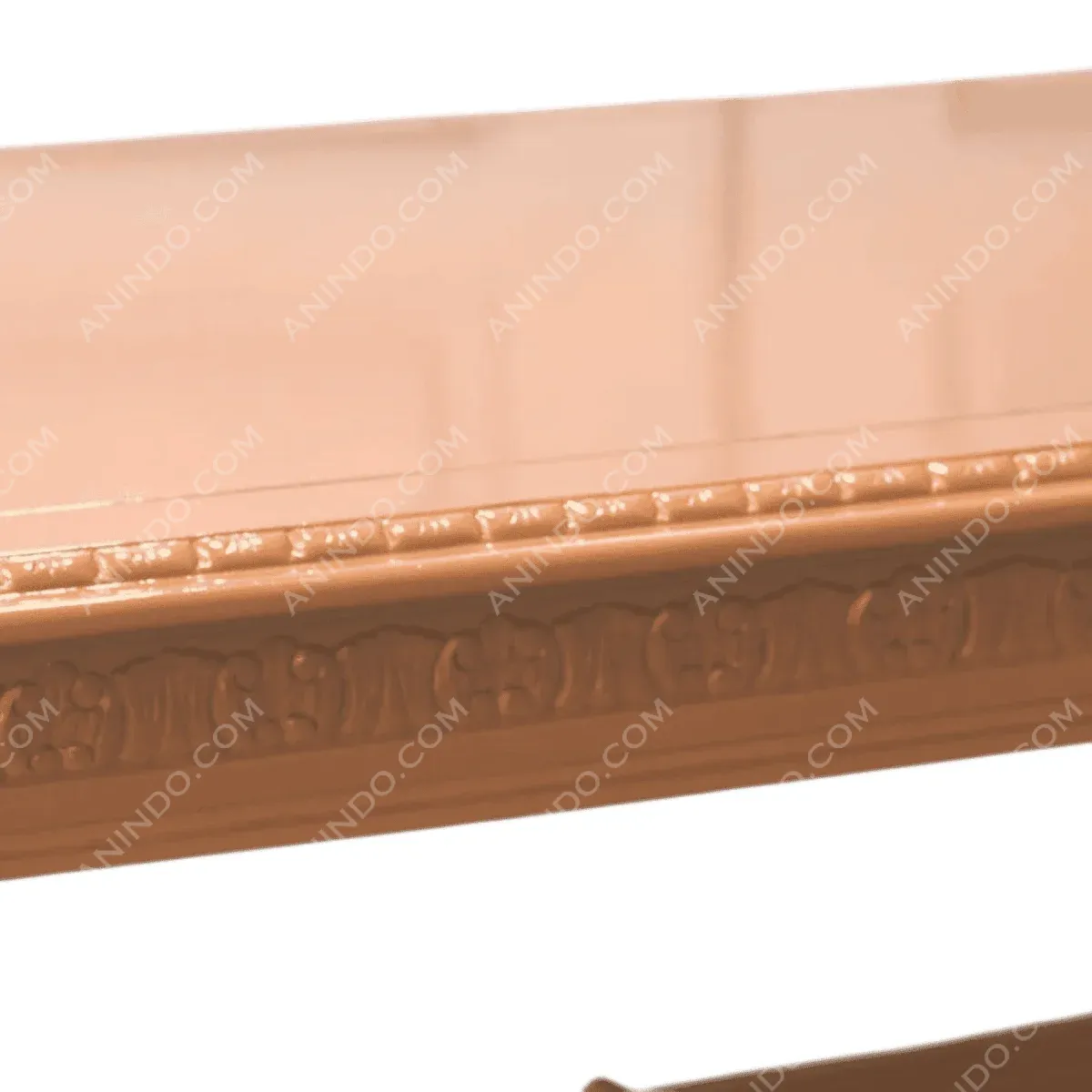 Elegant wooden table with detailed carving.