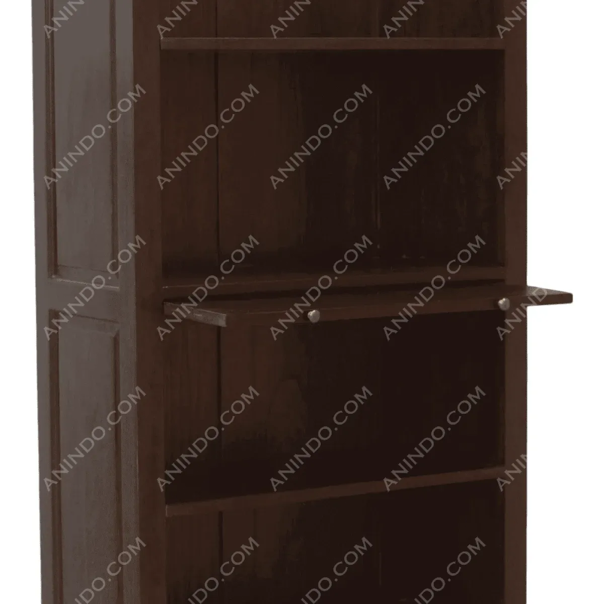 Dark wood bookshelf with multiple shelves available.