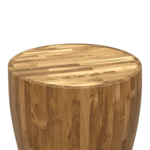 Round wooden table with a smooth surface