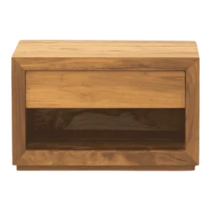 Wooden storage box with sleek design.