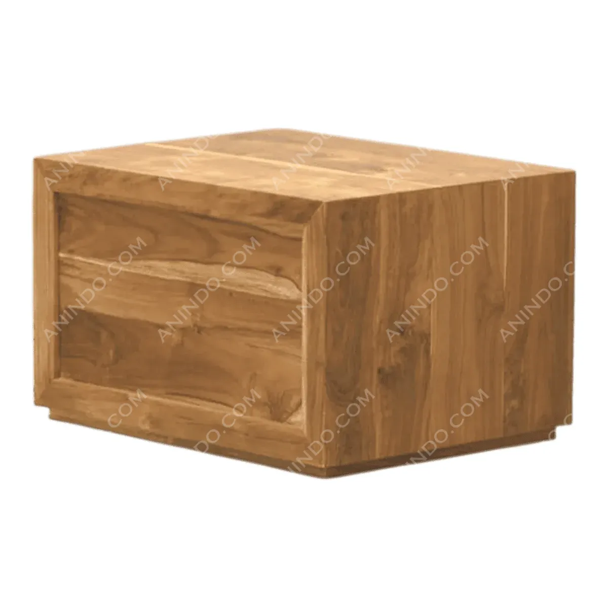 Sleek wooden nightstand with two drawers.