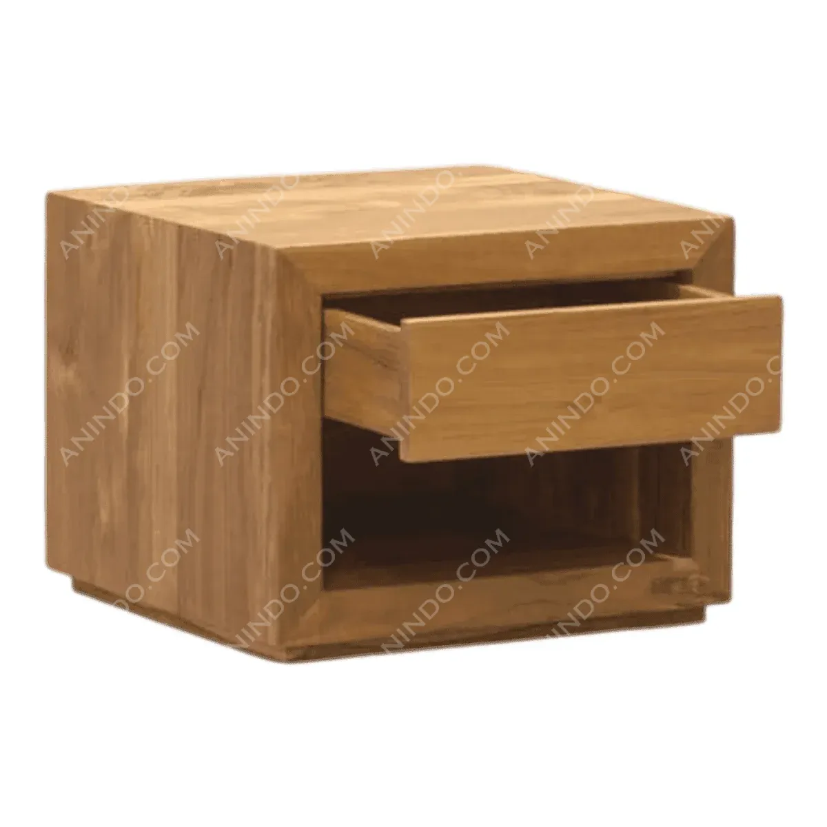 Modern wooden nightstand with drawer.