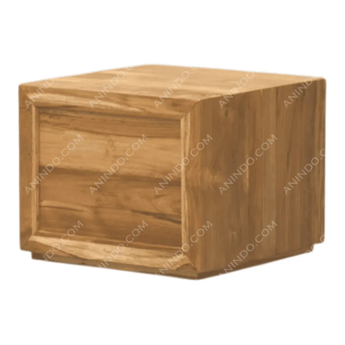 Wooden nightstand with drawers, minimalist design.