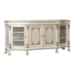 Elegant white and gold decorative cabinet