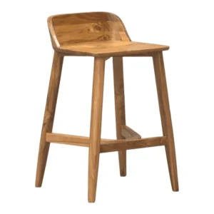 Modern wooden bar stool with four sturdy legs
