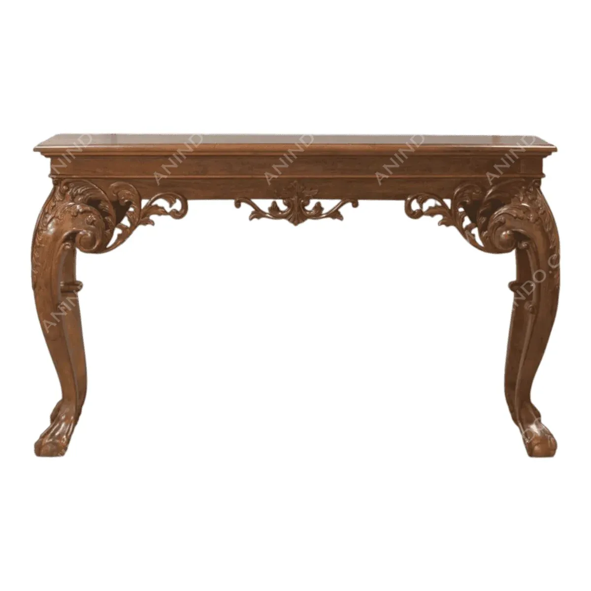 Elaborate wooden console table with ornate legs