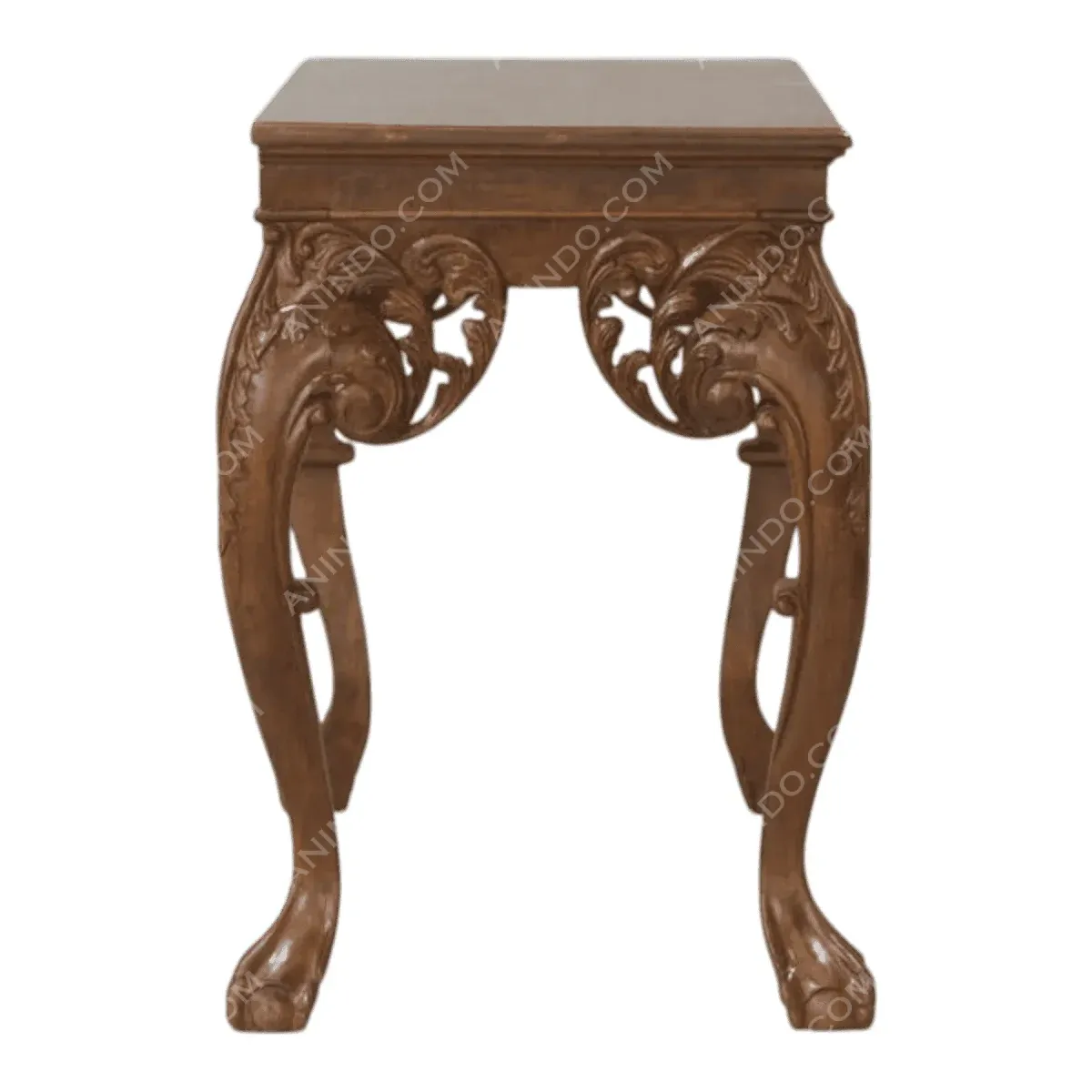 Elegant wooden side table with carved legs