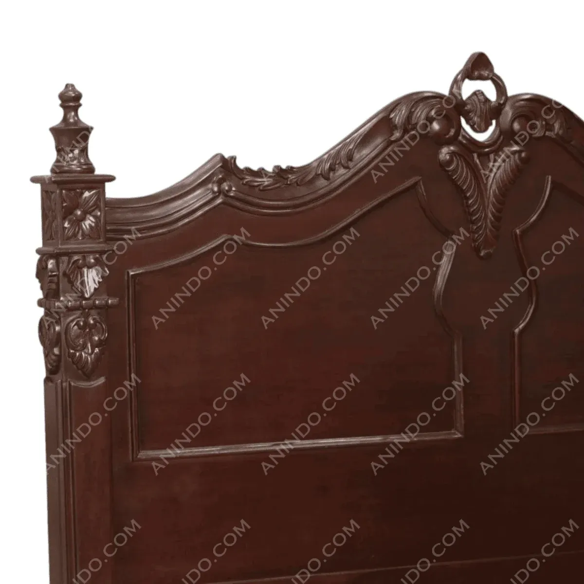 Intricate wooden bed headboard design