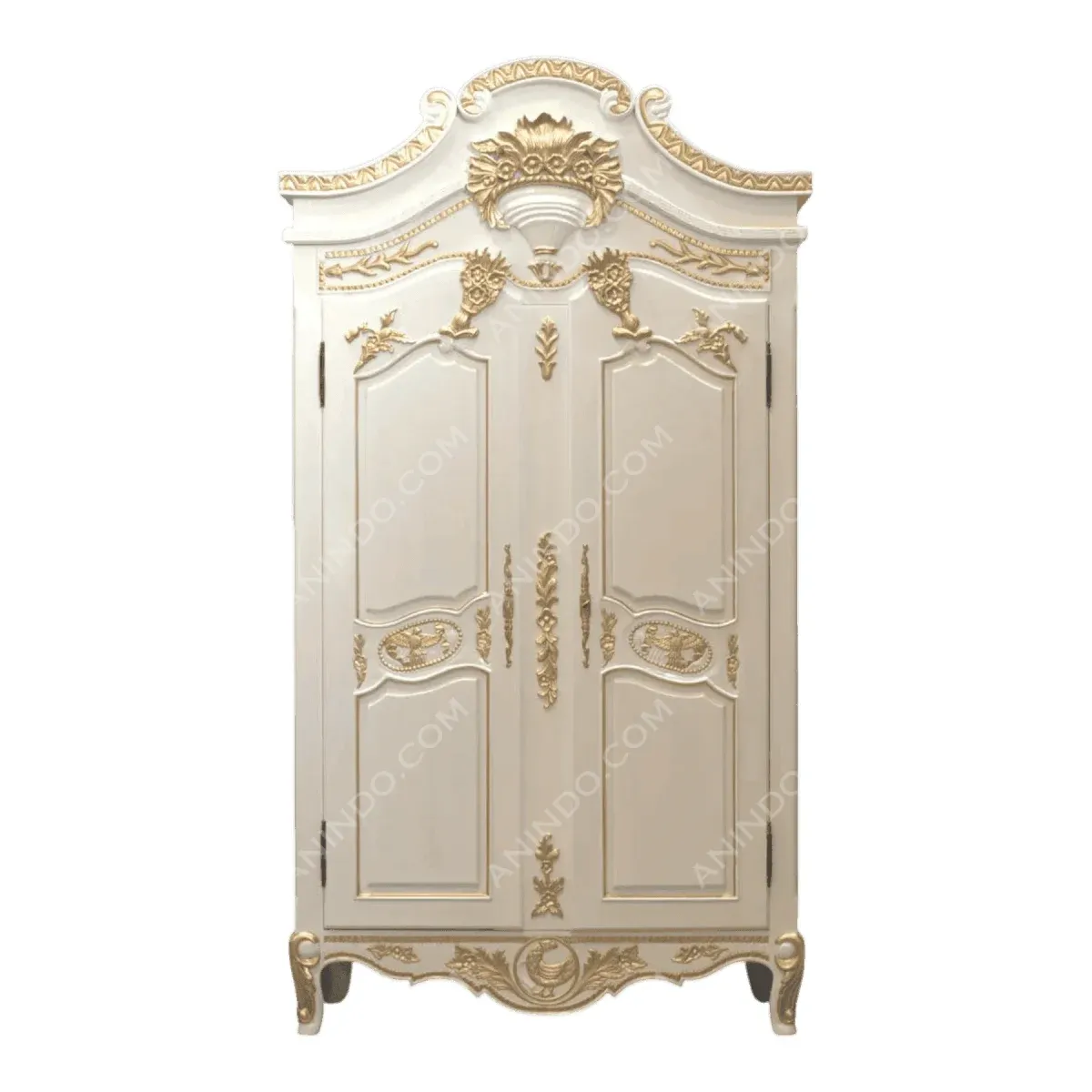 Elegant vintage wardrobe with gold accents.