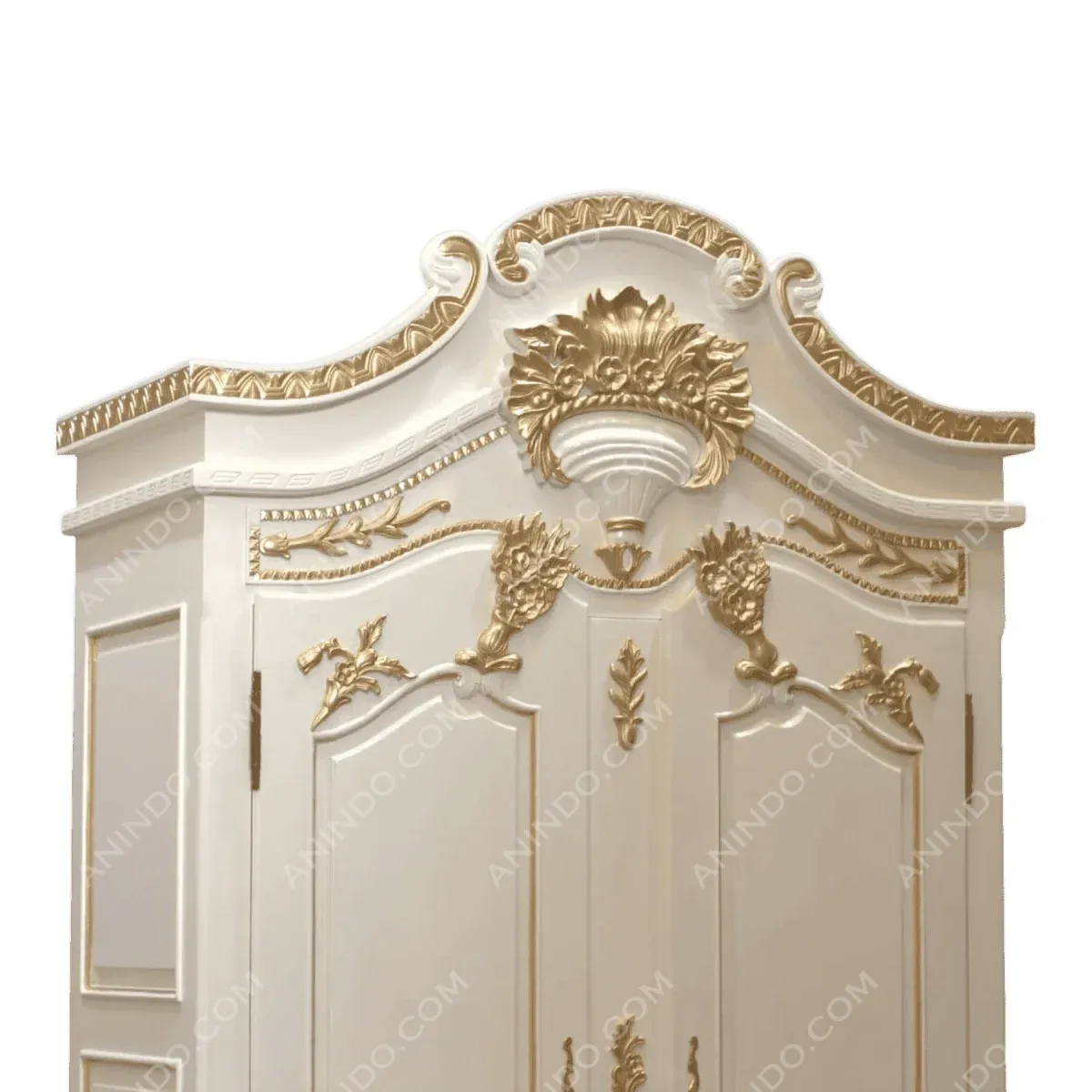 Ornate white and gold vintage wardrobe design