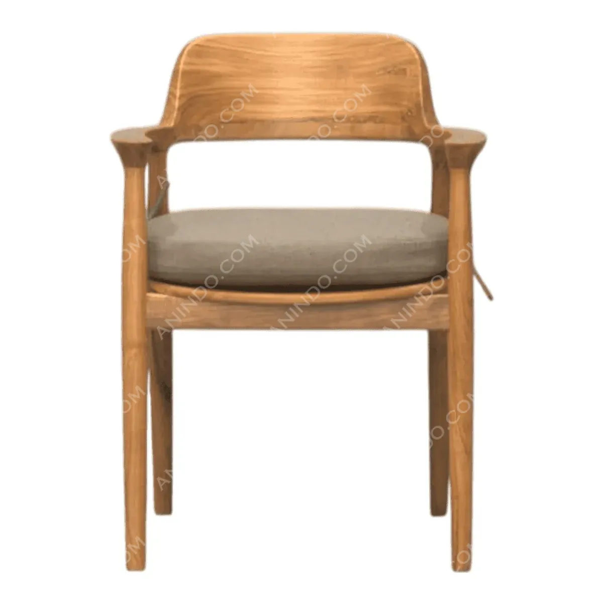 Stylish wooden armchair with cushion seat