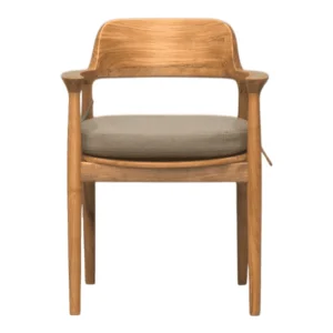 Stylish wooden armchair with cushion seat