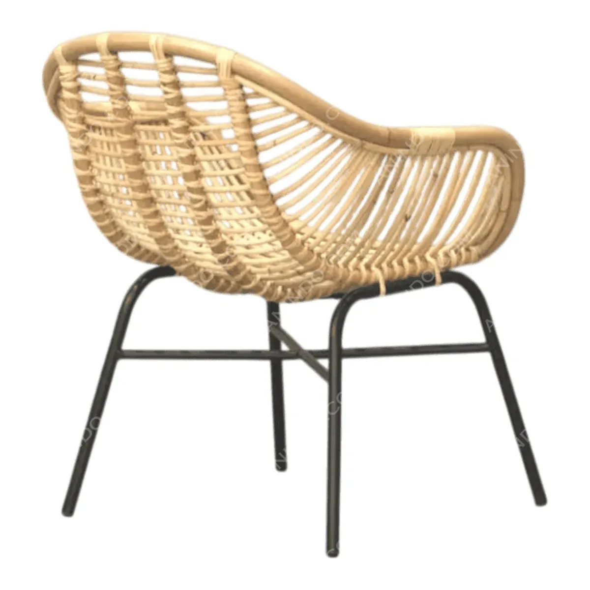 Stylish wicker chair with metal legs